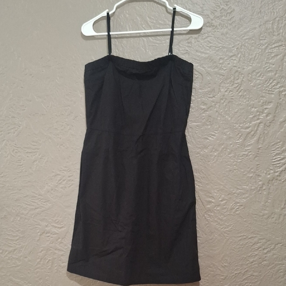 Theory Black Sheath Spaghetti Strap Midi Dress Size 10 - Picture 3 of 11